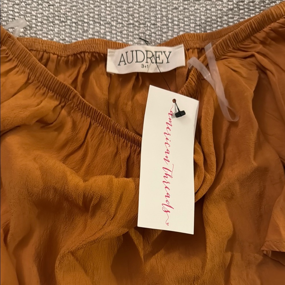Rust Orange Ruffled Crop Top - Picture 2 of 3